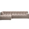 Woood Chaise Longue Allure Links Geweven Stof Bruin Melange