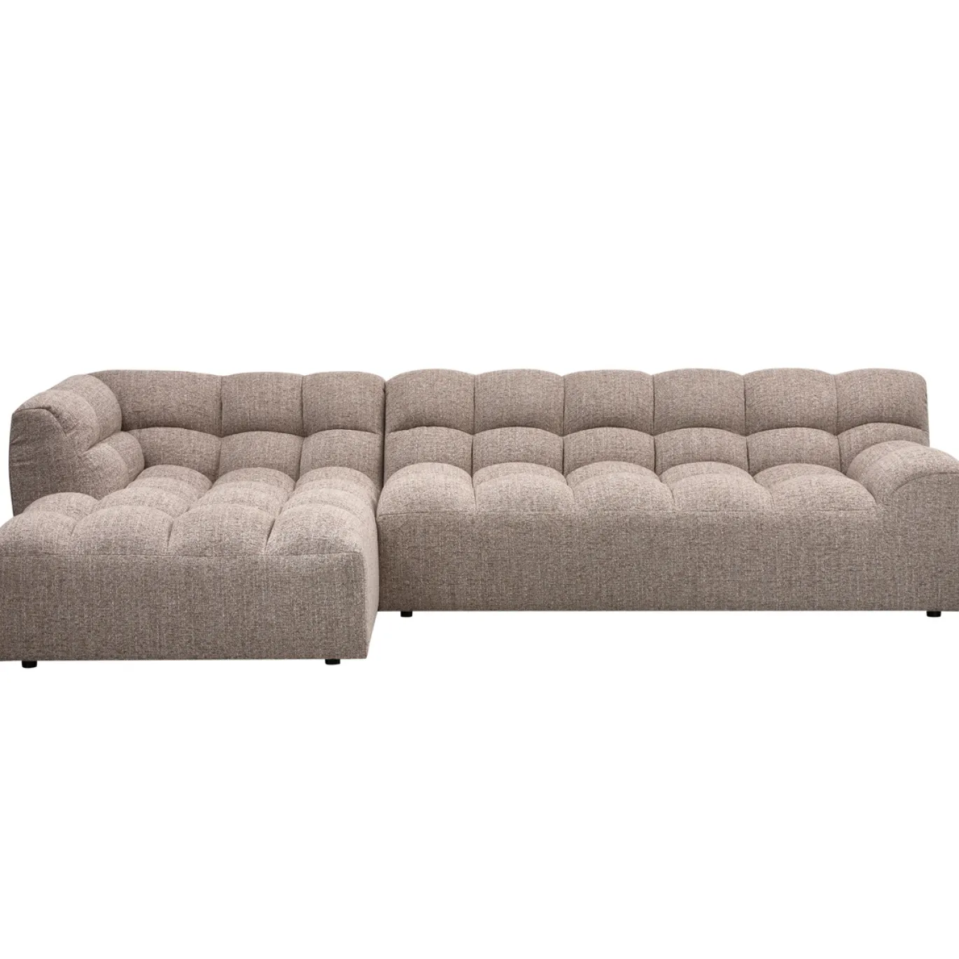 Woood Chaise Longue Allure Links Geweven Stof Bruin Melange