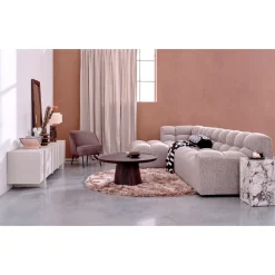 Woood Chaise Longue Allure Links Geweven Stof Bruin Melange