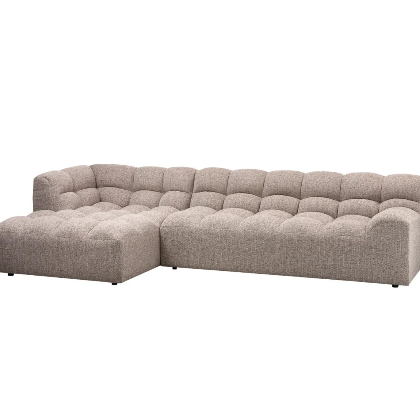 Woood Chaise Longue Allure Links Geweven Stof Bruin Melange