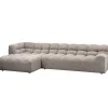 Woood Chaise Longue Allure Links Geweven Stof Klei Melange