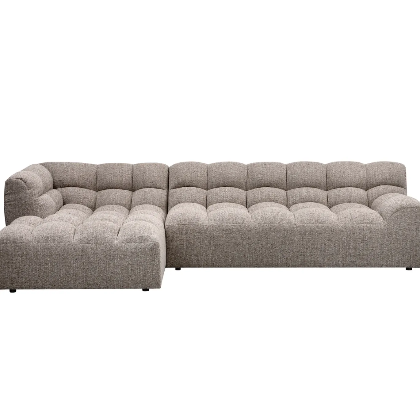 Woood Chaise Longue Allure Links Geweven Stof Klei Melange