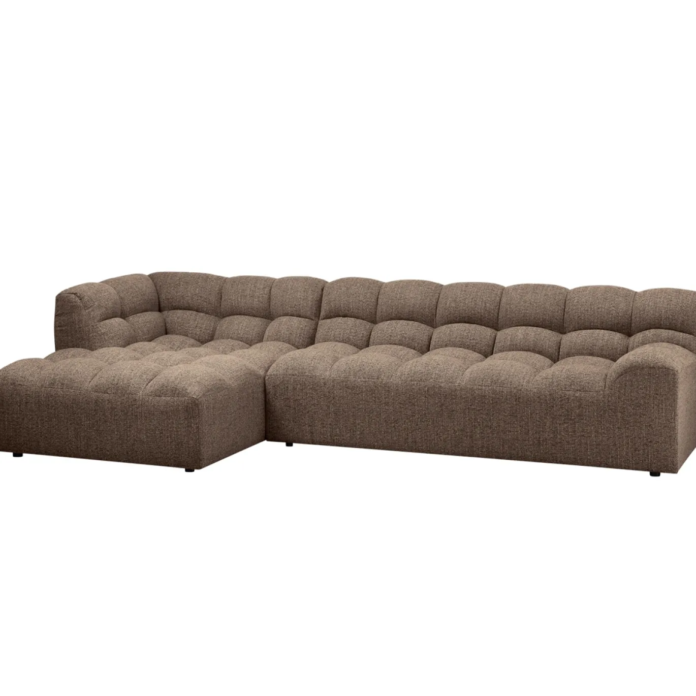 Woood Chaise Longue Allure Links Geweven Stof Donkerbruin Melange