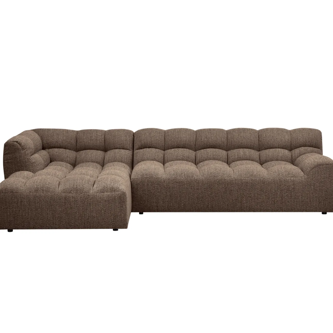 Woood Chaise Longue Allure Links Geweven Stof Donkerbruin Melange