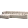 Woood Chaise Longue Allure Links Geweven Stof Naturel Melange