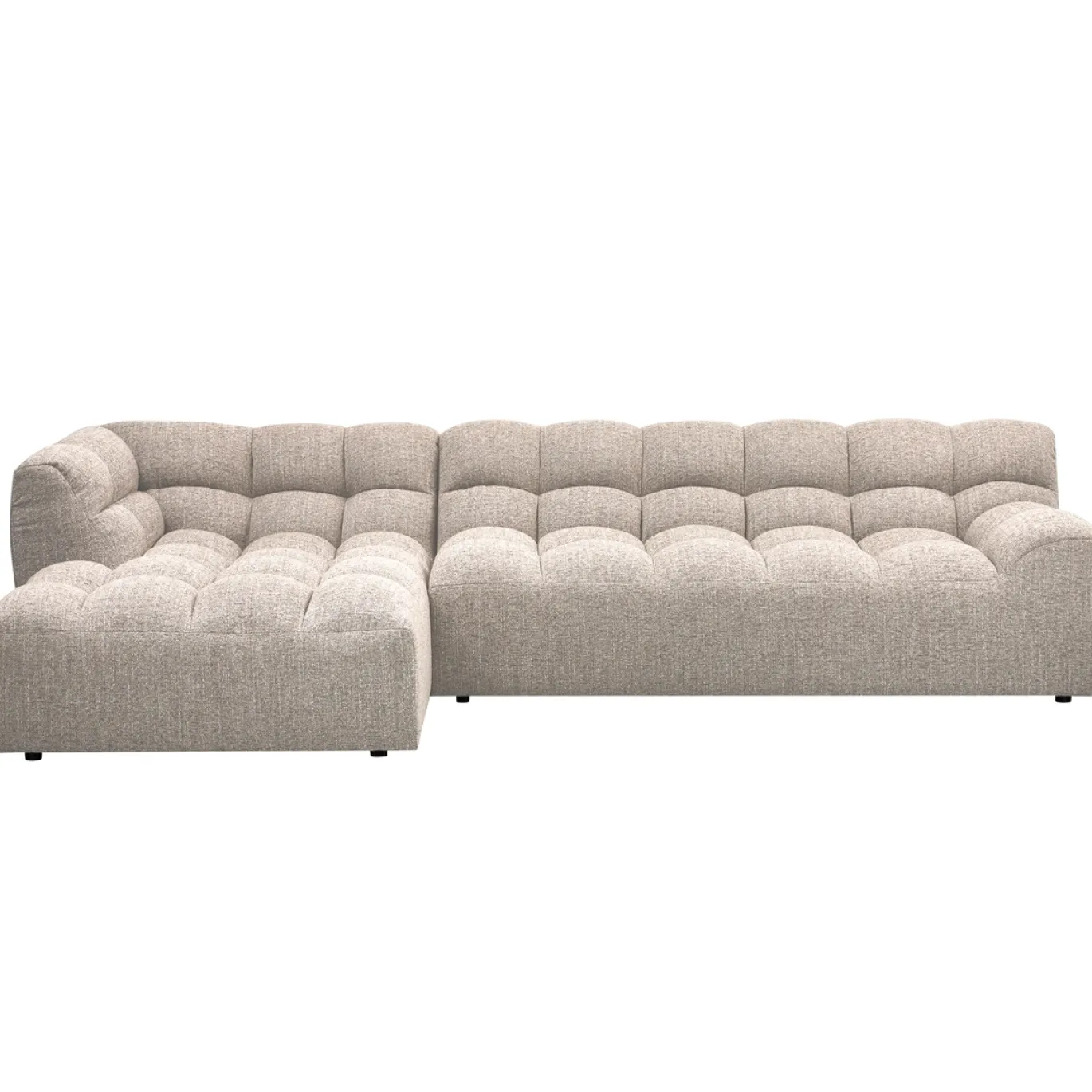 Woood Chaise Longue Allure Links Geweven Stof Naturel Melange
