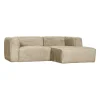 Woood Chaise Longue Bank Bean Rechts Structure Velvet Buttermilk