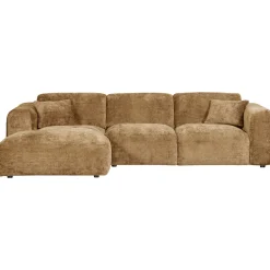 Woood Chaise Longue Bank Cloud Links Chenille Honinggeel