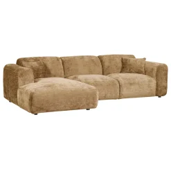 Woood Chaise Longue Bank Cloud Links Chenille Honinggeel