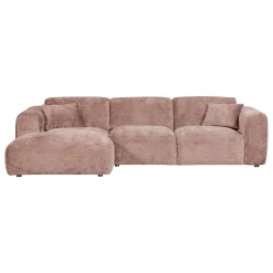 Woood Chaise Longue Bank Cloud Links Chenille Taupe/Roze