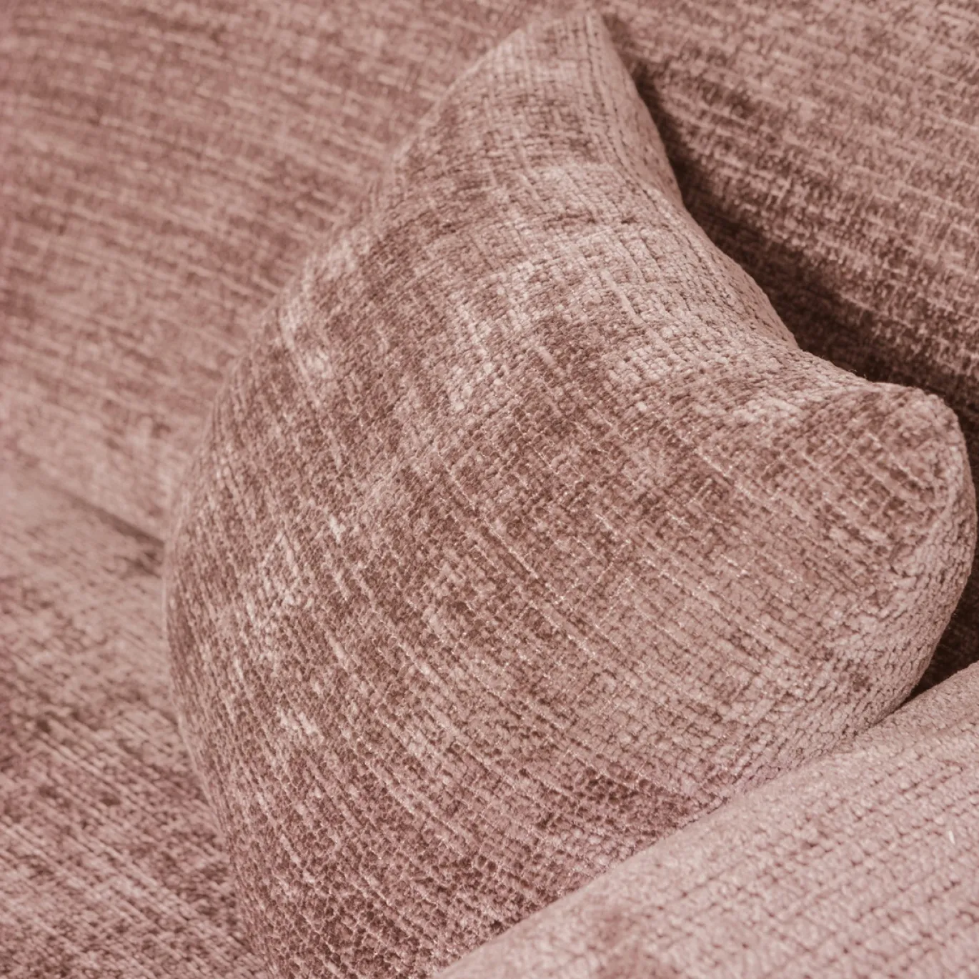 Woood Chaise Longue Bank Cloud Links Chenille Taupe/Roze