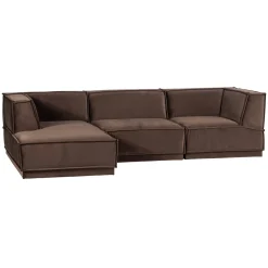 Woood Chaise Longue Bank Manu Links Velvet Bruin