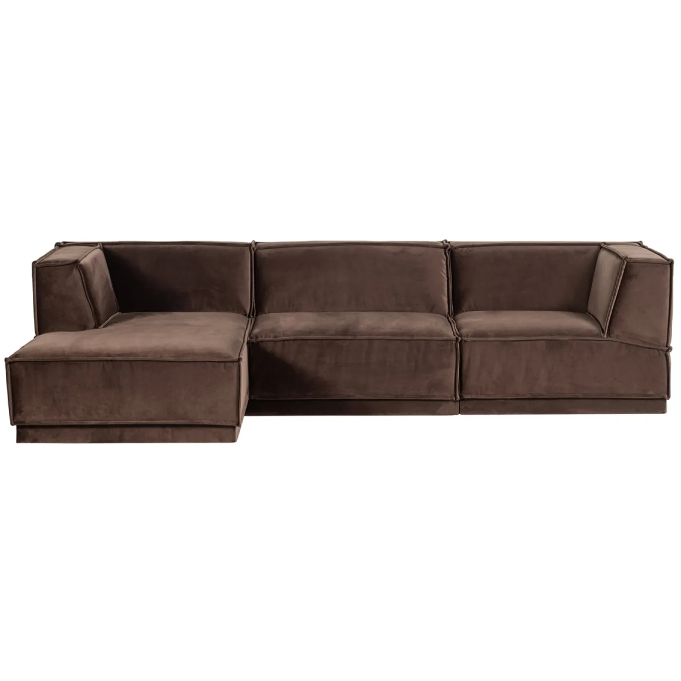 Woood Chaise Longue Bank Manu Links Velvet Bruin