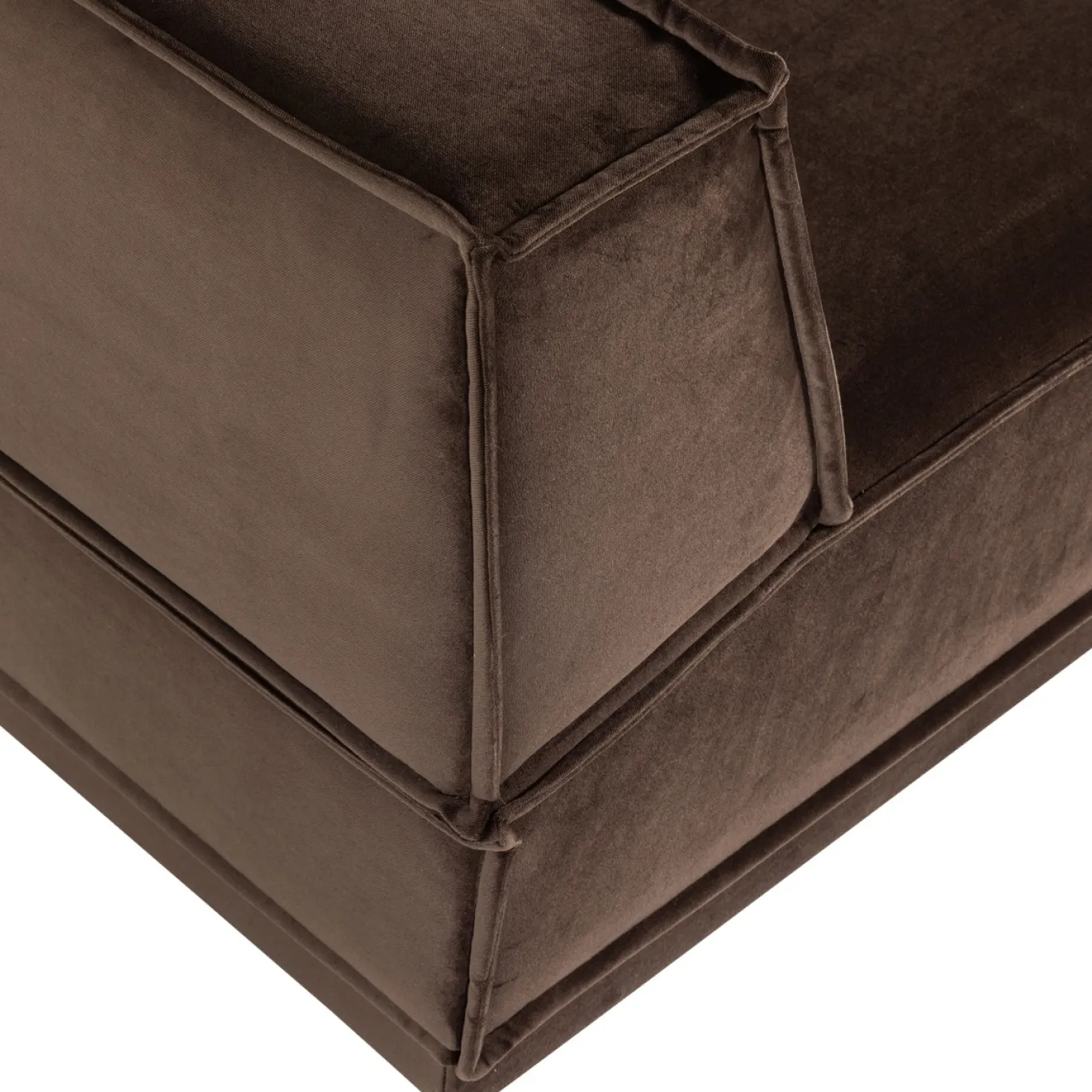 Woood Chaise Longue Bank Manu Rechts Velvet Bruin