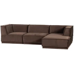 Woood Chaise Longue Bank Manu Rechts Velvet Bruin