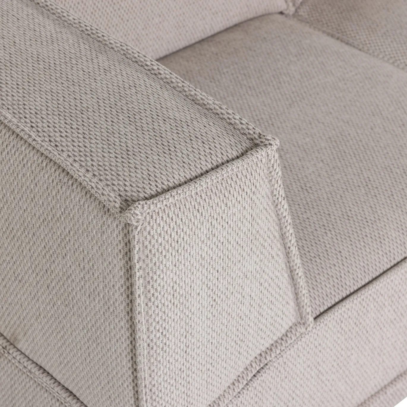 Woood Chaise Longue Bank Manu Rechts Grove Chenille Naturel