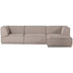 Woood Chaise Longue Bank Manu Rechts Grove Chenille Naturel