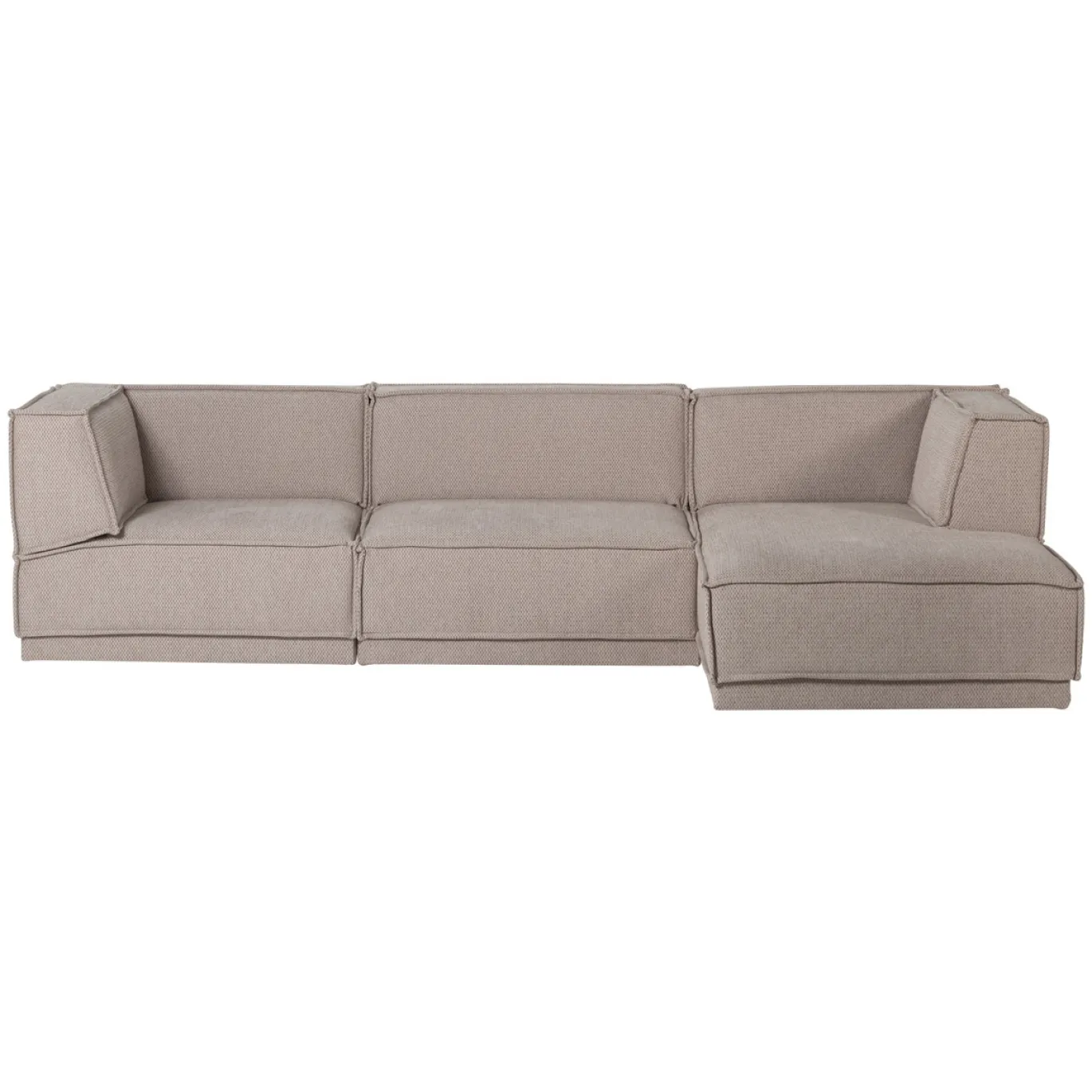 Woood Chaise Longue Bank Manu Rechts Grove Chenille Naturel