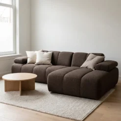 Woood Chaise Longue Bank Mojo Rechts Bouclé Bruin