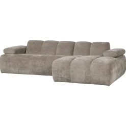 Woood Chaise Longue Bank Mojo Rechts Ribstof Donker Zand