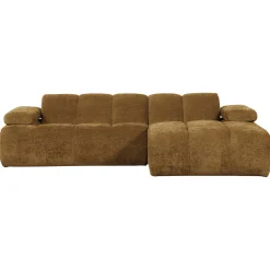 Woood Chaise Longue Bank Mojo Rechts Ribstof Honinggeel