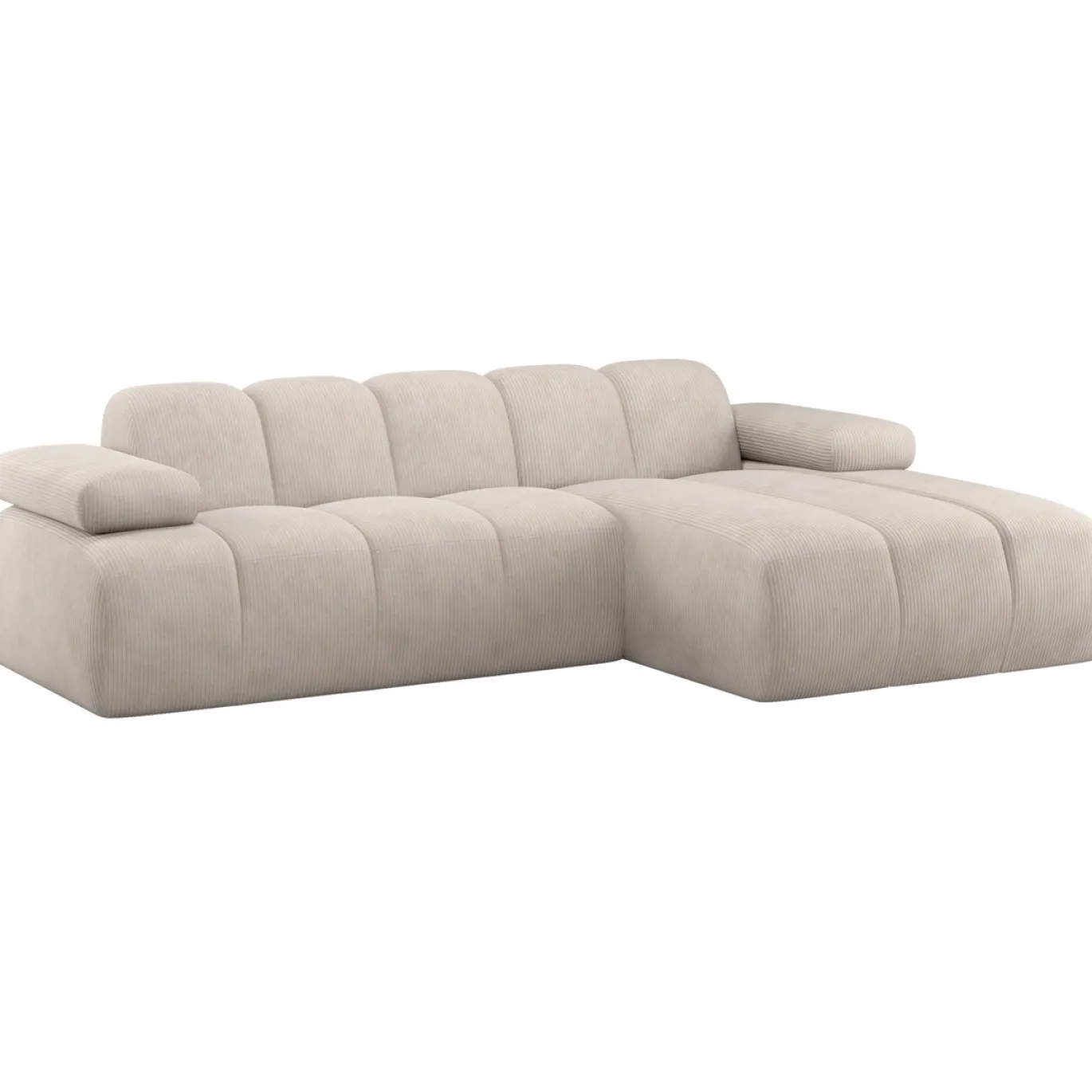Woood Chaise Longue Bank Mojo Rechts Ribstof Ecru