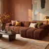 Woood Chaise Longue Bank Mojo Rechts Bouclé Roestbruin