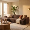 Woood Chaise Longue Bank Novi Links Donkerbruin Melange