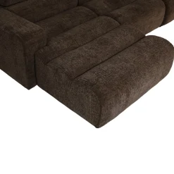 Woood Chaise Longue Bank Novi Links Donkerbruin Melange