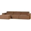 Woood Chaise Longue Bank Novi Links Bouclé Karamelbruin