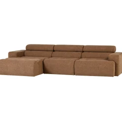 Woood Chaise Longue Bank Novi Links Bouclé Karamelbruin