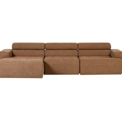 Woood Chaise Longue Bank Novi Links Bouclé Karamelbruin