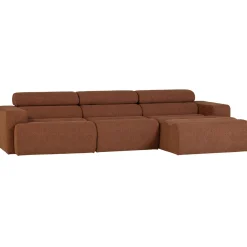 Woood Chaise Longue Bank Novi Rechts Bouclé Terra