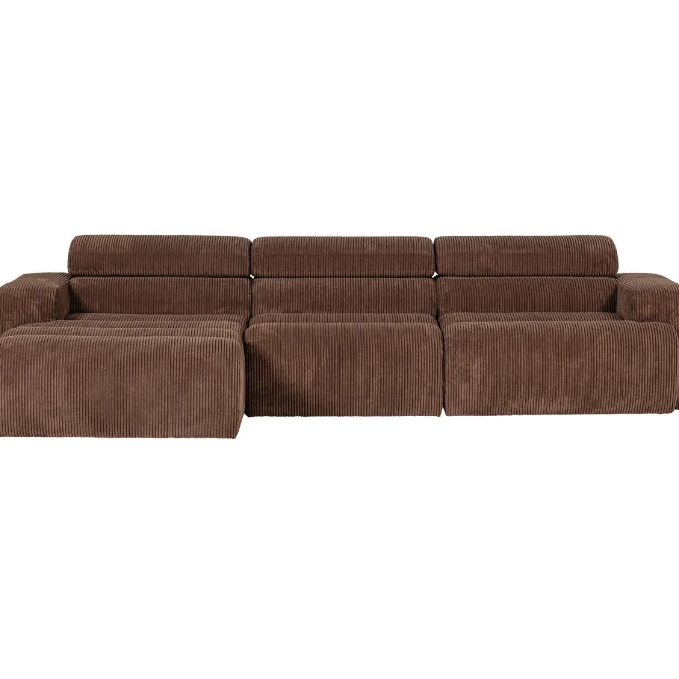 Woood Chaise Longue Bank Novi Links Ribstof Mokkabruin