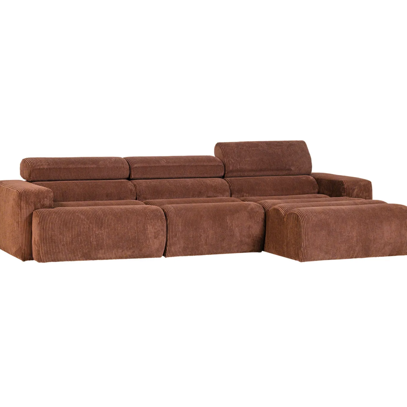 Woood Chaise Longue Bank Novi Rechts Ribstof Terra
