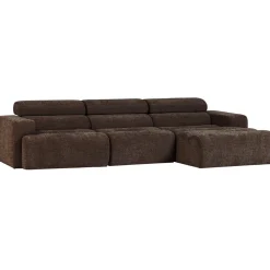 Woood Chaise Longue Bank Novi Rechts Donkerbruin Melange