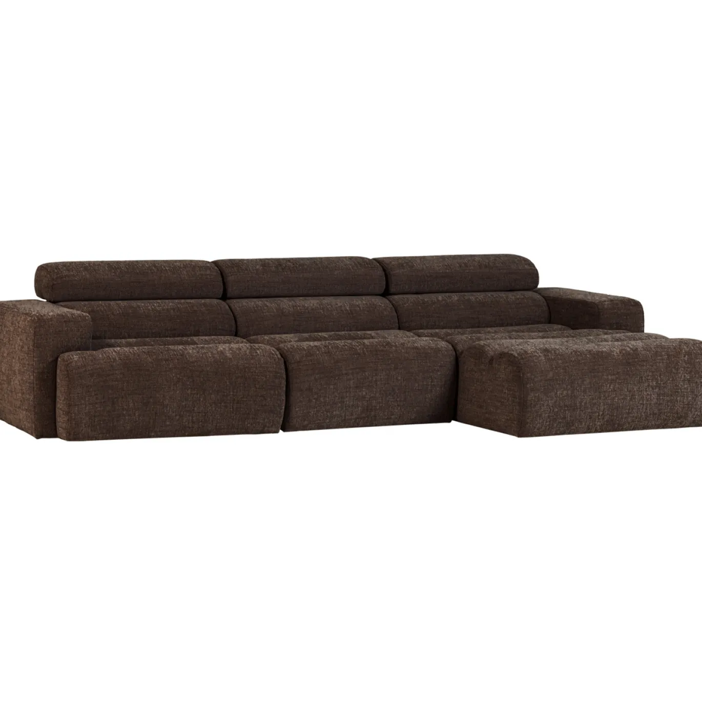 Woood Chaise Longue Bank Novi Rechts Donkerbruin Melange
