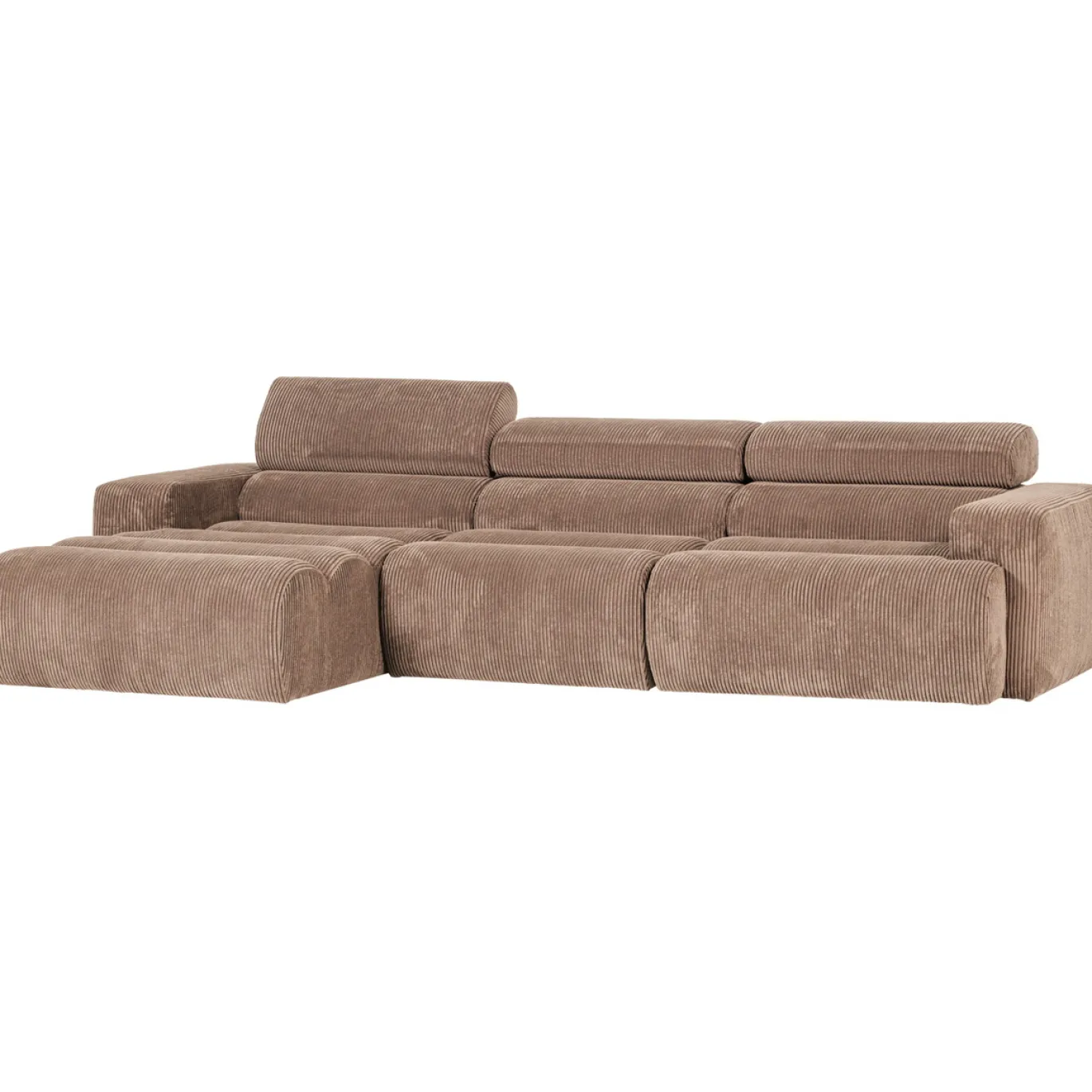 Woood Chaise Longue Bank Novi Links Ribstof Taupe