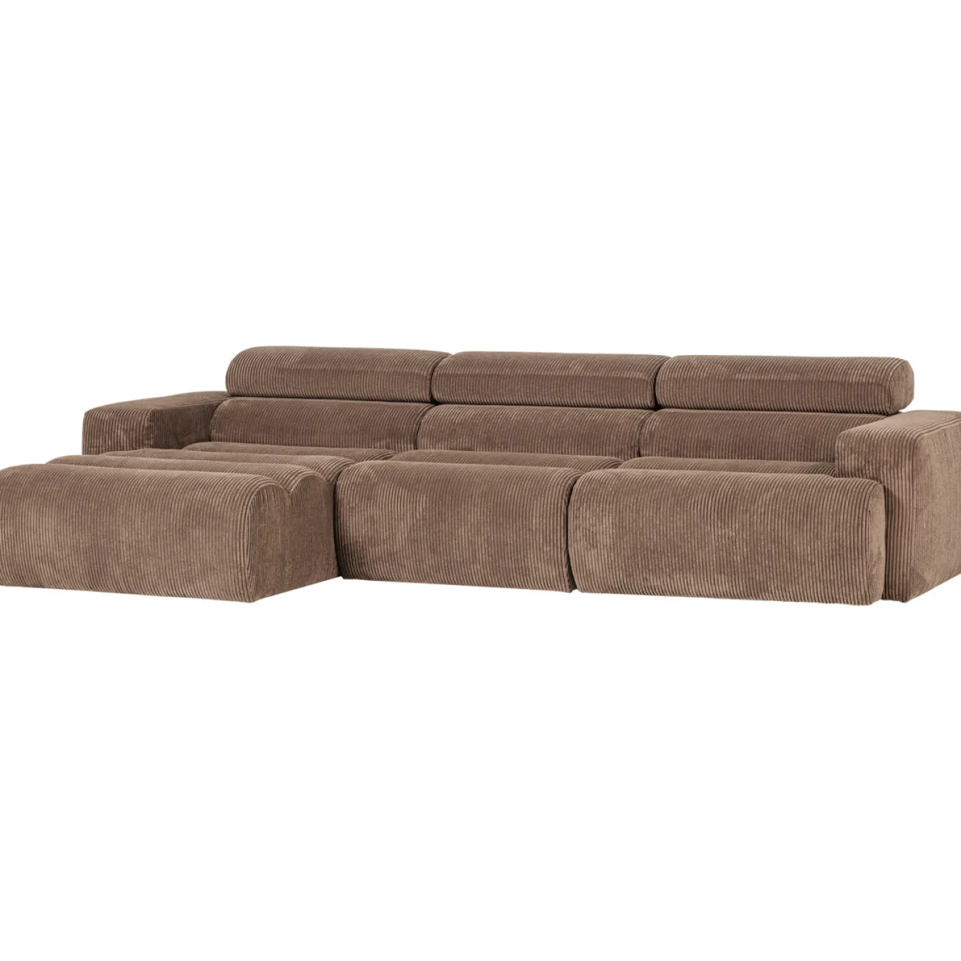 Woood Chaise Longue Bank Novi Links Ribstof Taupe