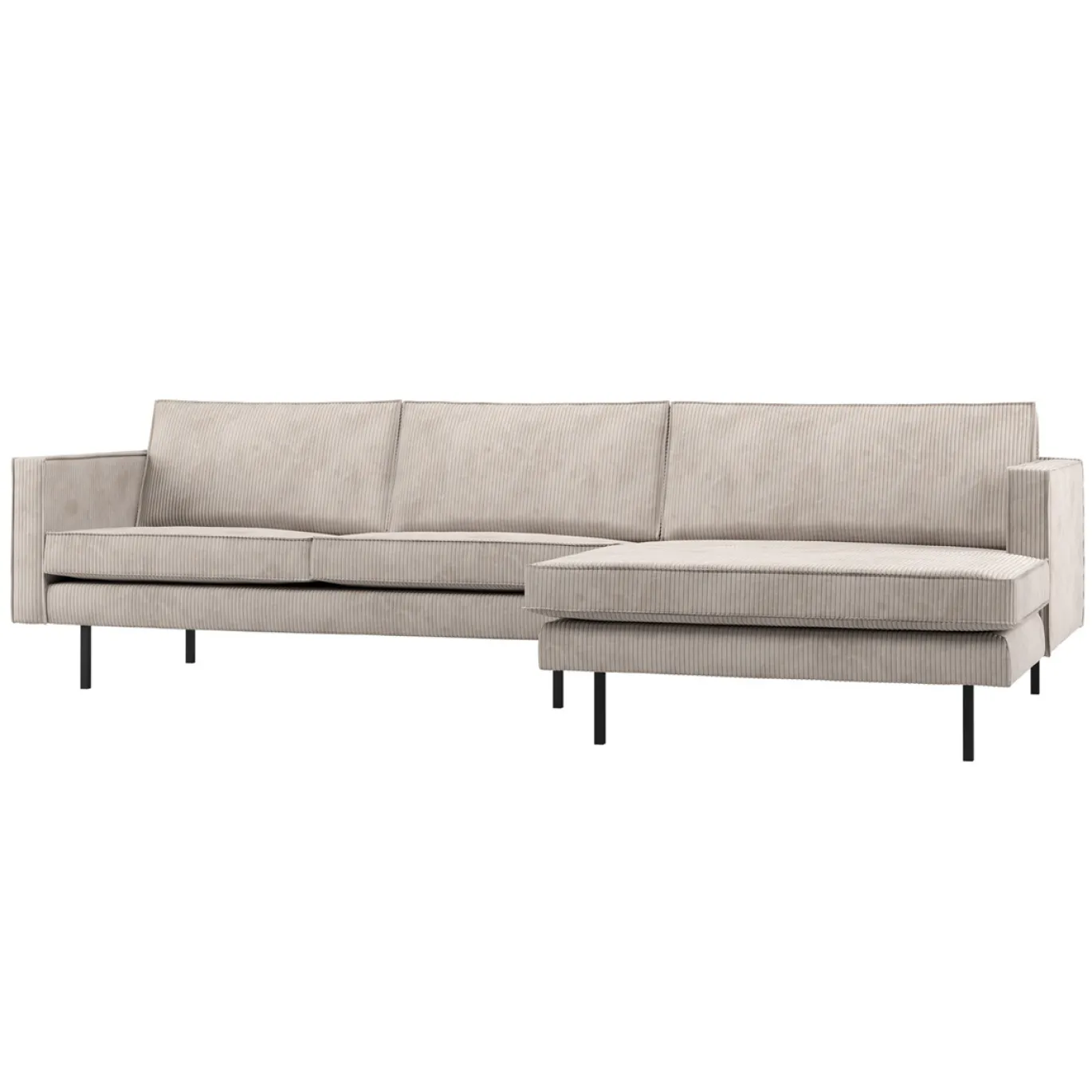 Woood Chaise Longue Bank Rodeo Rechts Ribstof Ecru