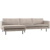 Woood Chaise Longue Bank Rodeo Links Ribstof Donkerzand