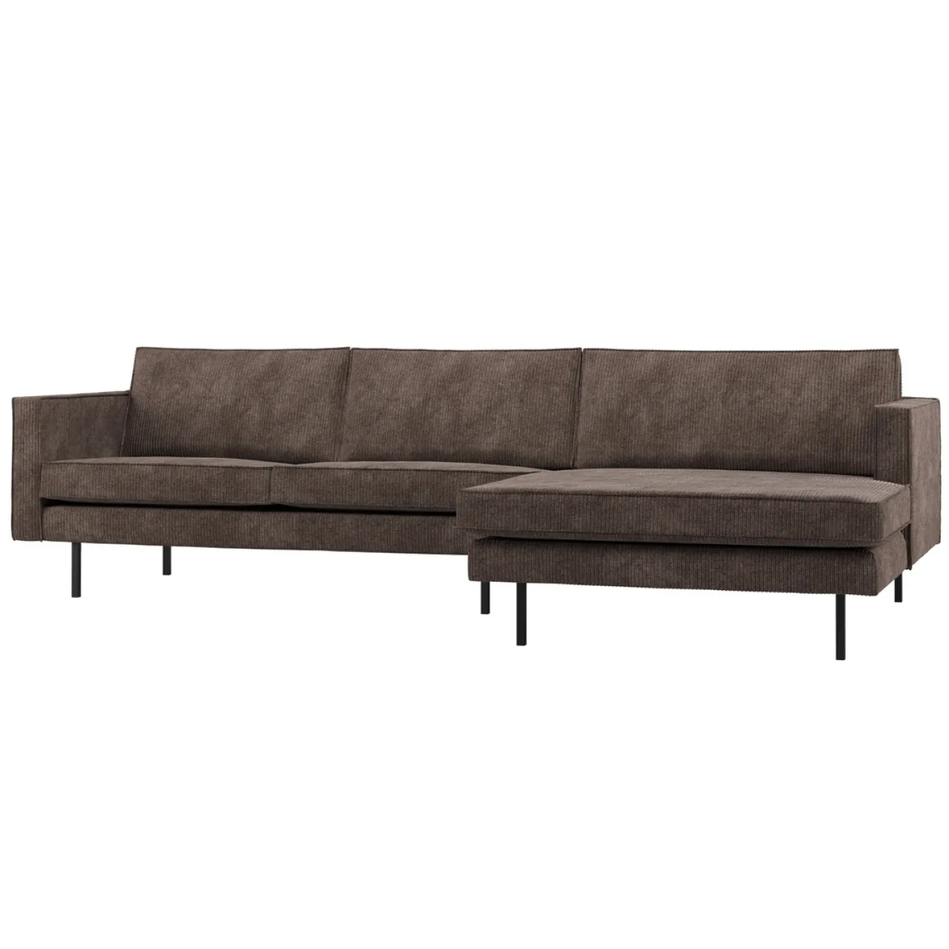 Woood Chaise Longue Bank Rodeo Rechts Ribstof Bruin