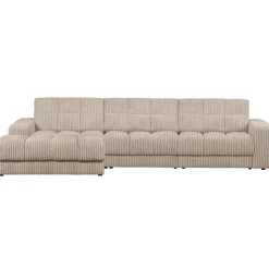 Woood Chaise Longue Bank Second Date Links Ribstof Beige