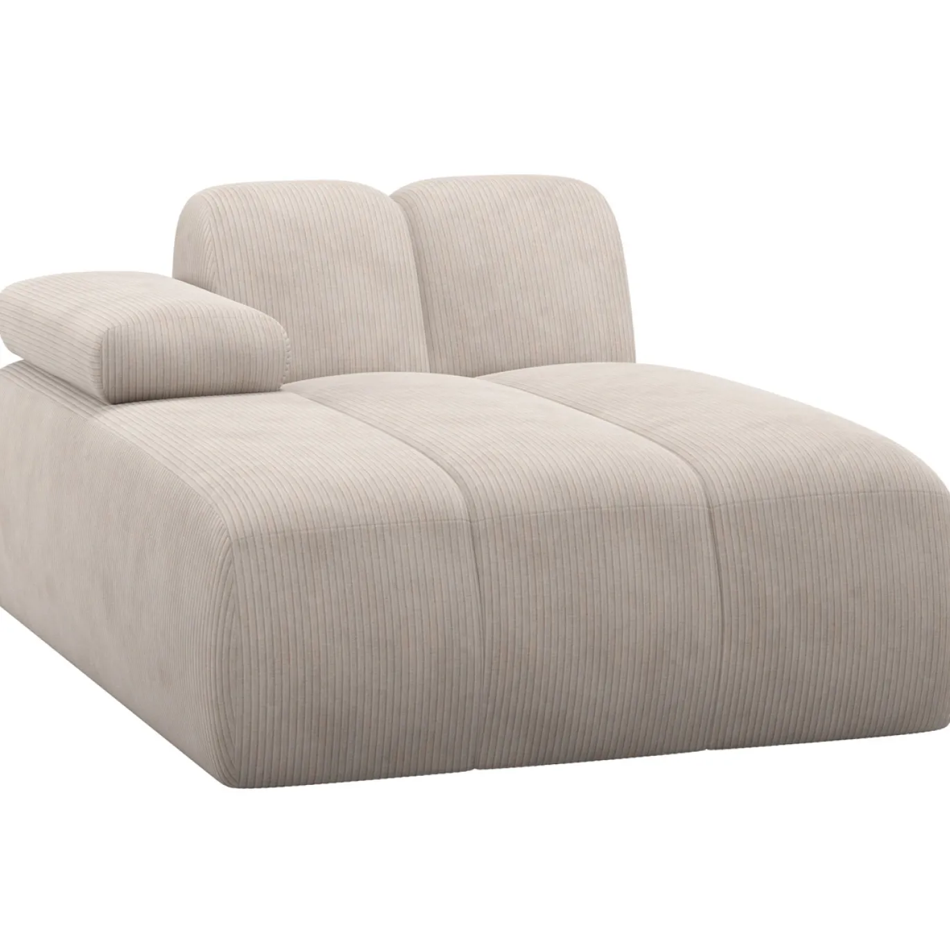 Woood Chaise Longue Mojo Element Links Ribstof Ecru