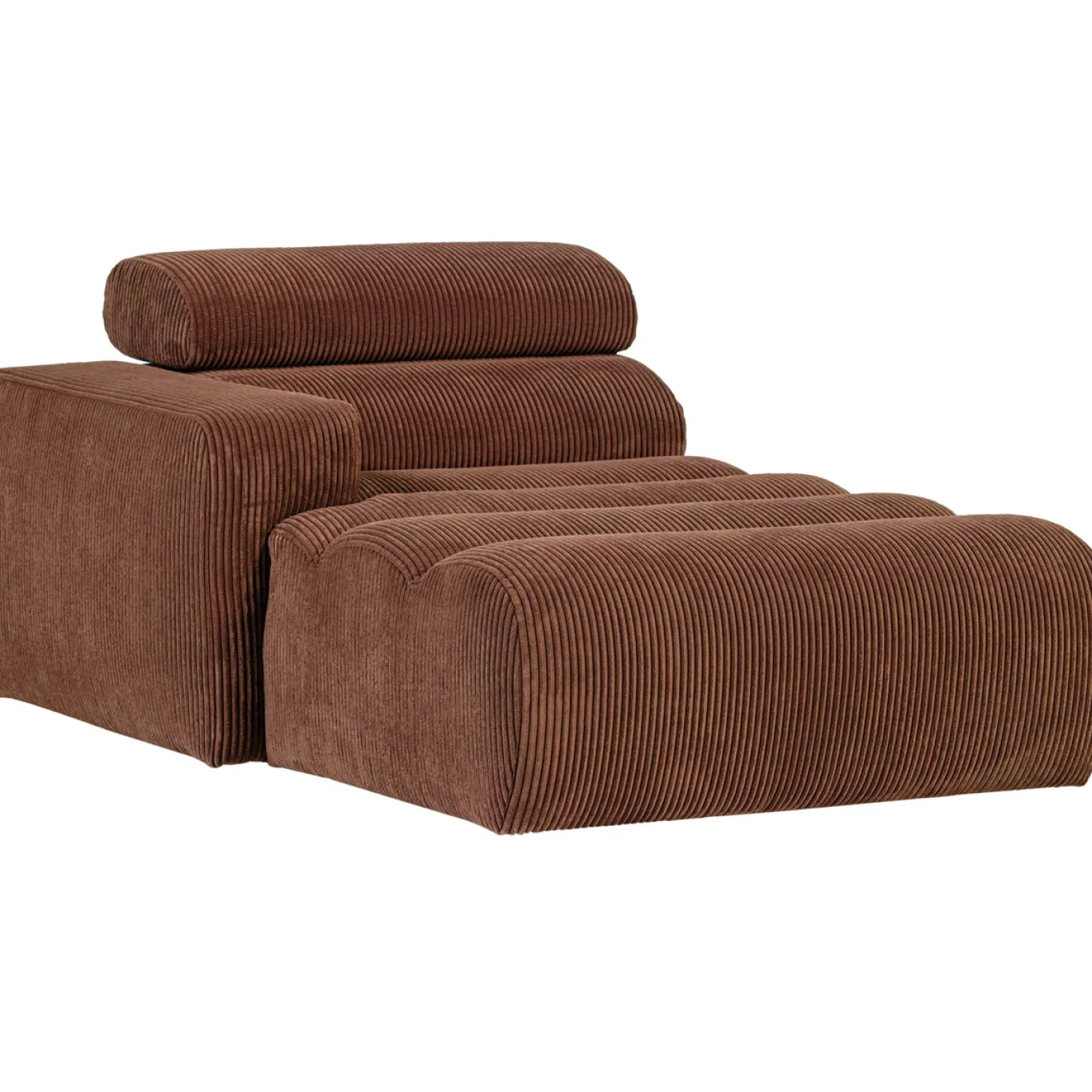 Woood Chaise Longue Novi Element Arm Links Ribstof Terra