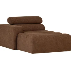 Woood Chaise Longue Novi Element Arm Links Bouclé Mokkabruin