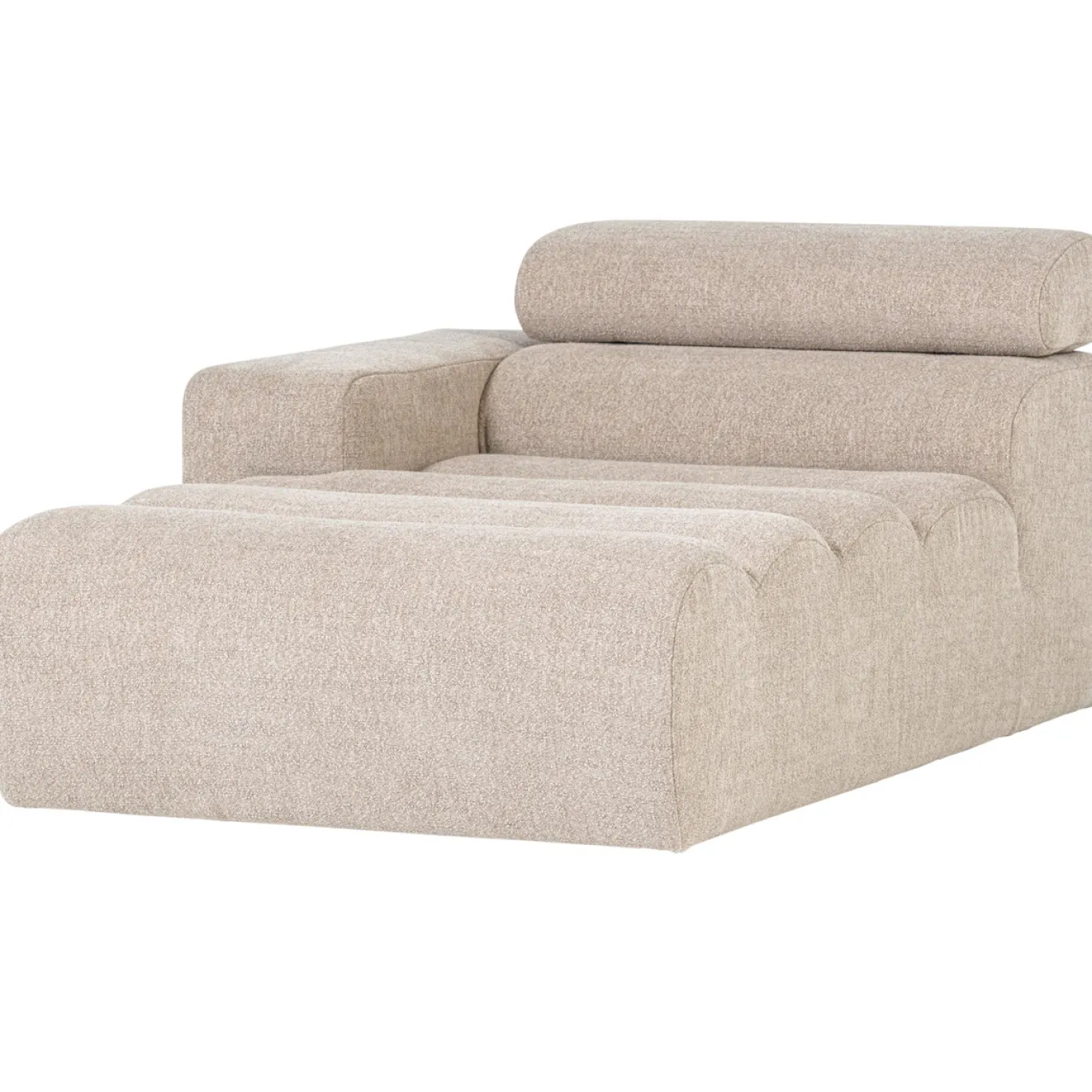 Woood Chaise Longue Novi Element Arm Links Bouclé Naturel
