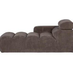 Woood Chaise Longue Novi Element Arm Links Ribstof Grijsbruin