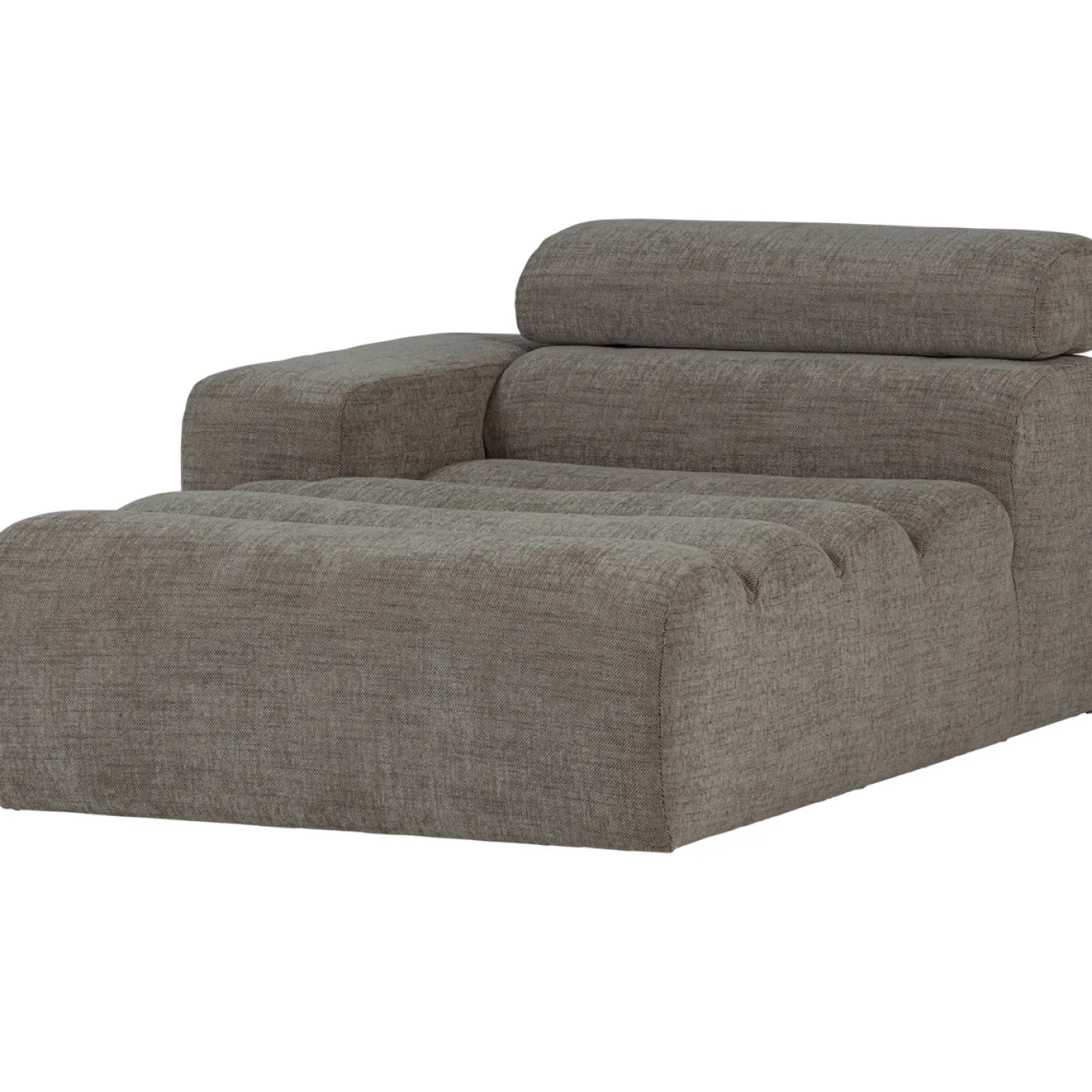 Woood Chaise Longue Novi Element Arm Links Grijs Melange