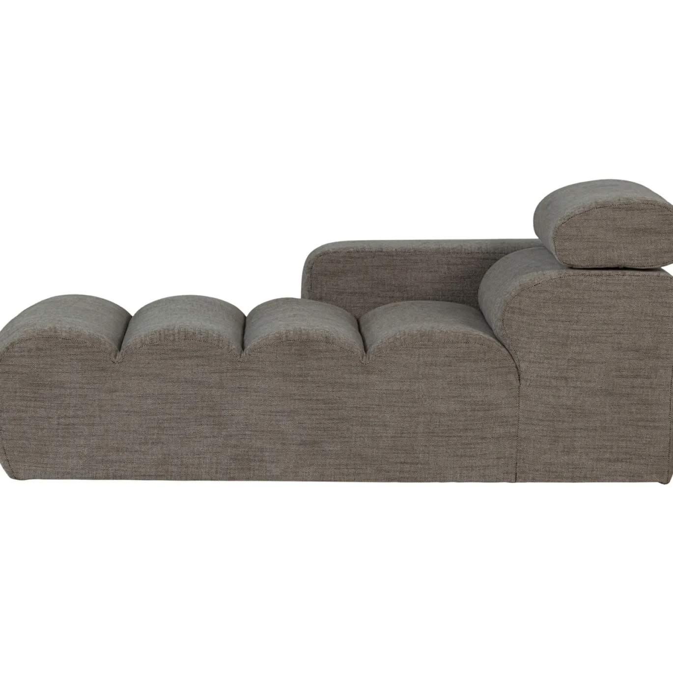 Woood Chaise Longue Novi Element Arm Links Grijs Melange